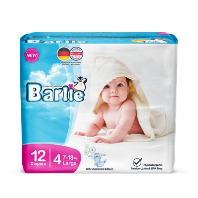 Barlie-Baby Diaper Large Size (4) 12Pcs 16 Packs